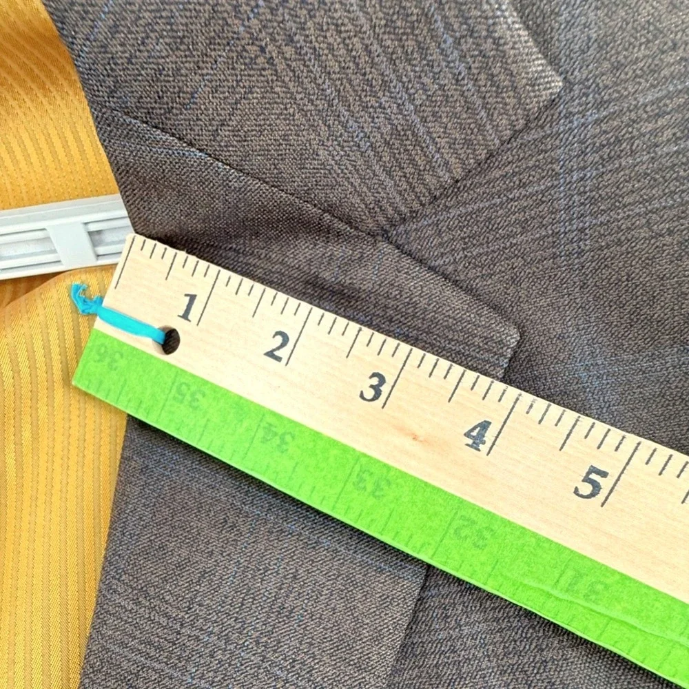 Vintage Towncraft Plus Mens Plaid Blazer 42R Brown Two Button Lined Jacket